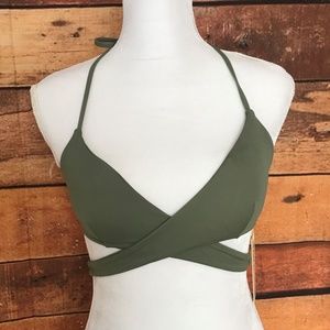 Tori Praver faded army wrap bikini top NWT!